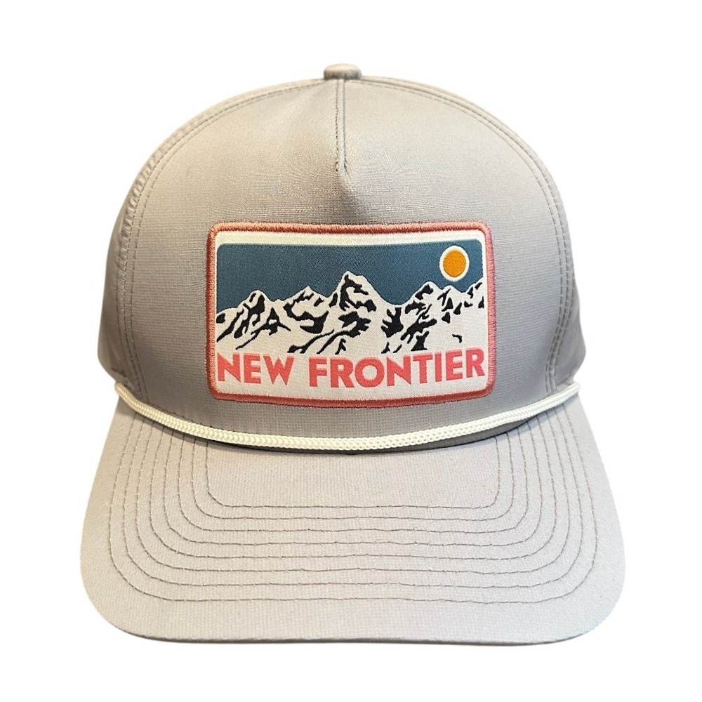NEW FRONTIER‎ Mountain Patch Trucker Hat Adjustable OSFA Light Grey Cap Men's